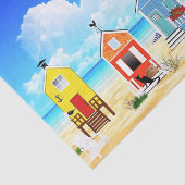 Papier Mousseline Cute Tiny Beach Shacks Thunder_Cove (Détail)