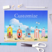 Papier Mousseline Cute Tiny Beach Shacks Thunder_Cove (Artisanat)