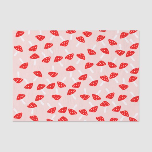 Papier Mousseline Cute Toadstool Champignons Papier Tissu (Recto)