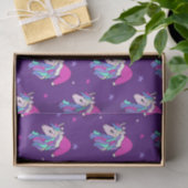 Papier Mousseline Cute Unicorn en chapeau de santa rose vif (Cadeau)