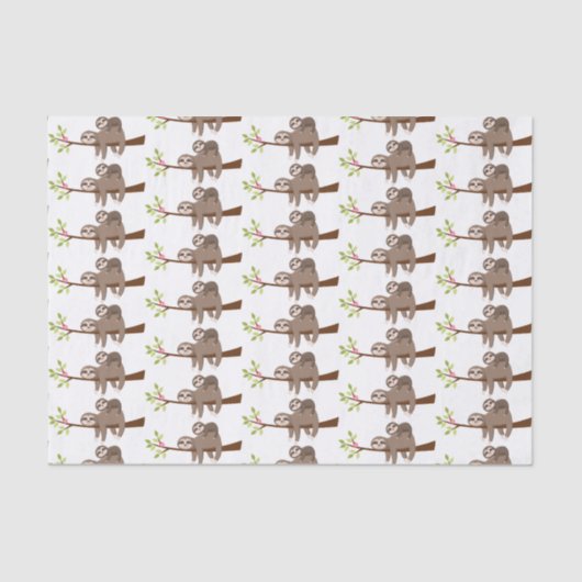 Papier Mousseline Cute unisex bébé paresseux tissu de la maman (Recto)