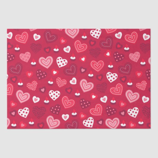 Papier Mousseline Cute Valentines coeur motif (Recto)