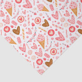 Papier Mousseline Cute Valentine's Day Hearts, Candy and Ice Cream (Détail)