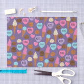 Papier Mousseline Cute Valentines Sucres papier de tissus (Artisanat)