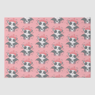 Papier Mousseline Cute Vampire Panda Bats Ghost Pink Halloween