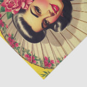 Papier Mousseline Cute Vintage fille florale (Détail)