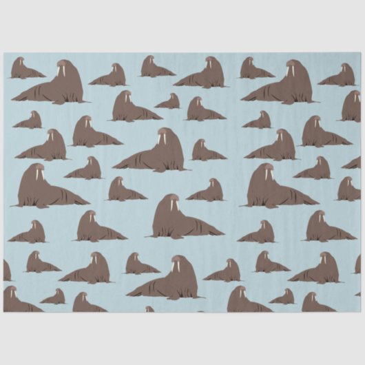 Papier Mousseline Cute Walrus Motif (Recto)