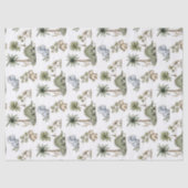 Papier Mousseline Cute Watercolor Baby Dinosaurs (Recto)