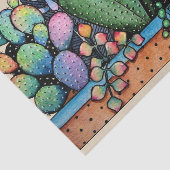 Papier Mousseline Cute Watercolor Cactus Garden (Détail)