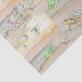 Papier Mousseline Cute Watercolor Seaside Seagulls & Sea Turtles (Détail)