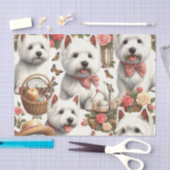 Papier Mousseline Cute West Highland White Terrier sans fil (Artisanat)