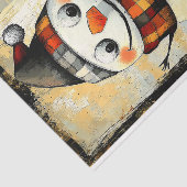 Papier Mousseline Cute Whacky Rustique Whimsical Snowman BA3 Découpa (Détail)