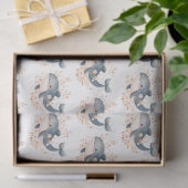 Papier Mousseline Cute Whale (Cadeau)