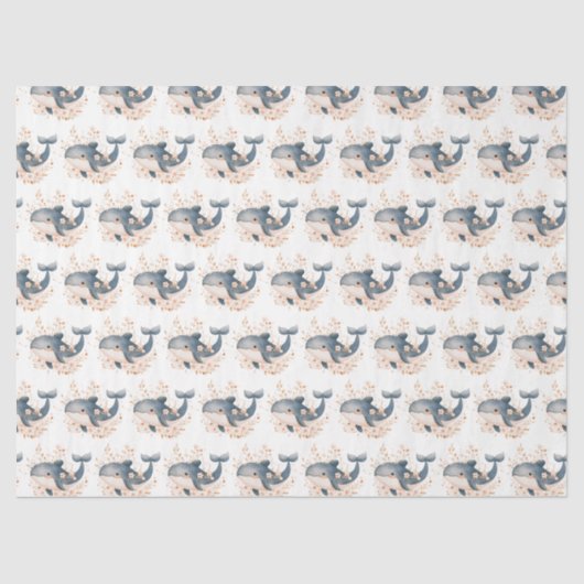 Papier Mousseline Cute Whale (Recto)