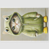 Papier Mousseline Cute Whimsy Kitten Habillé Comme Une Grenouille AL (Recto)