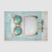 Papier Mousseline Cute Whimsy Steampunk Chouette blanche BT6 Découpa (Recto)