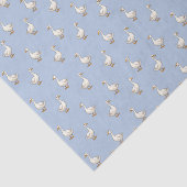 Papier Mousseline Cute White Goose Pattern Blue (Détail)