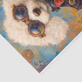 Papier Mousseline Cute White Steampunk Poodé Chien AX6 Découpage (Détail)