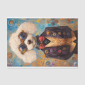 Papier Mousseline Cute White Steampunk Poodé Chien AX6 Découpage (Recto)