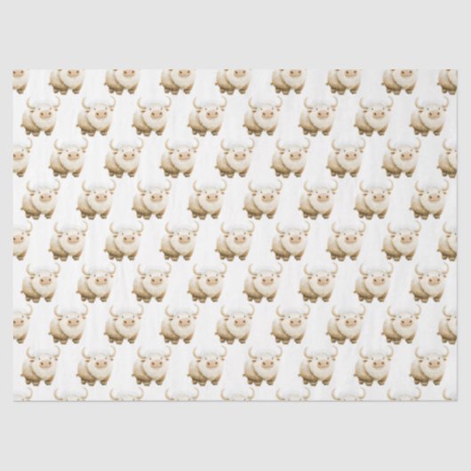 Papier Mousseline Cute Winter Arctic Cow (Recto)