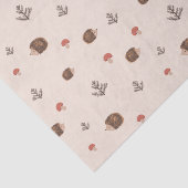 Papier Mousseline Cute Woodland Hérisson et Motif de champignons (Détail)