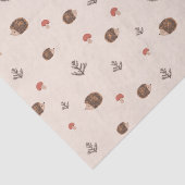 Papier Mousseline Cute Woodland Hérisson et Motif de champignons (Détail)
