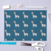 Papier Mousseline Cute Zebra Zoo Animaux Noir Blanc Bleu (Artisanat)