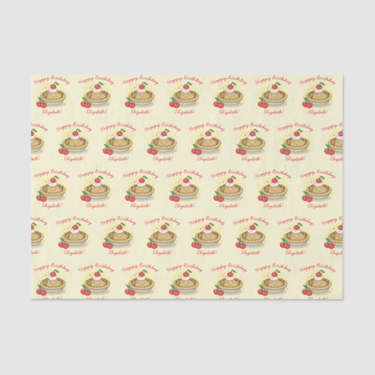 Papier Mousseline Cutie Pie Anniversaire Fête Enfants Cherry (Recto)