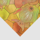 Papier Mousseline Cuvette de poisson en verre tendu Manche jaune (Détail)