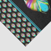 Papier Mousseline Cyan coloré et hibou Oracle noir (Détail)