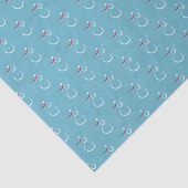 Papier Mousseline Cyan d'hiver Cute Snowman Motif (Détail)