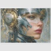 Papier Mousseline Cyber Dragon Warrior Woman (Recto)