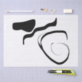 Papier Mousseline Cycle de rotation : noir et blanc Abstrait (Artisanat)