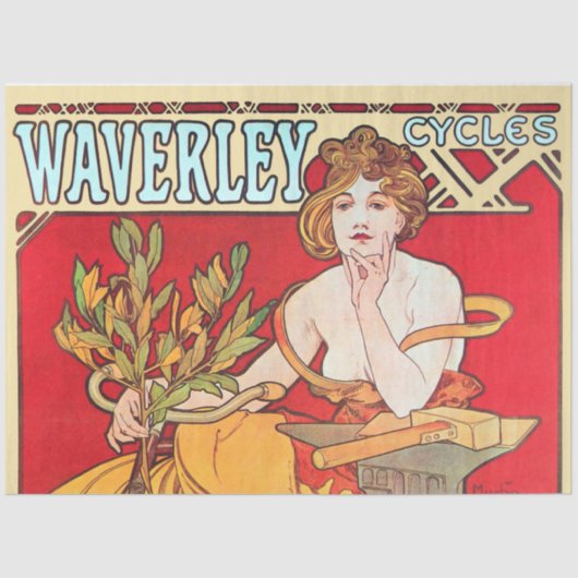 Papier Mousseline Cycles Waverley, Mucha (Recto)