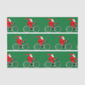 Papier Mousseline Cyclisme Noël Vacances Biker Tissu Papier (Recto)