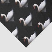 Papier Mousseline Cygne blanc sur noir (Détail)