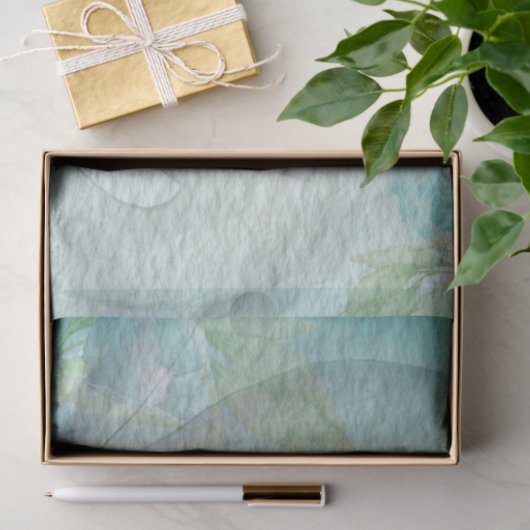 Papier Mousseline Cygne bleu et papillon (Cadeau)