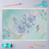 Papier Mousseline Cygne bleu et papillon (Artisanat)