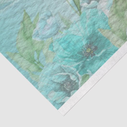 Papier Mousseline Cygne bleu et papillon aquarelle (Détail)