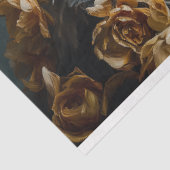 Papier Mousseline Cygne couronné d'or avec fleurs jaunes Découpage (Détail)