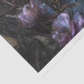 Papier Mousseline Cygne noir avec fleurs violettes Découpage (Détail)