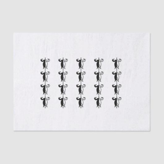 Papier Mousseline Cygne noir et blanc (Recto)