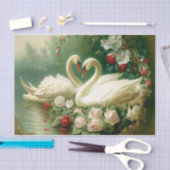 Papier Mousseline Cygnes blancs (Artisanat)