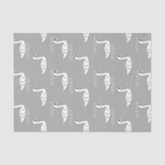 Papier Mousseline Cygnes et vagues (Recto)