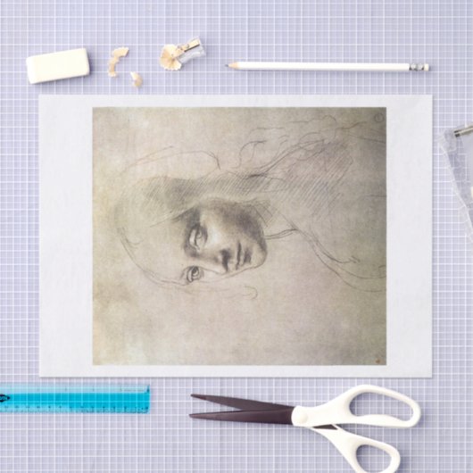 Papier Mousseline Da vinci fille visage découpage (Artisanat)