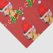Papier Mousseline Dachshund à Noël à Santa Hat (Détail)