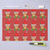 Papier Mousseline Dachshund à Noël à Santa Hat (Artisanat)