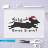 Papier Mousseline Dachshund à travers la neige Fêtes de Noël (Artisanat)