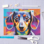 Papier Mousseline Dachshund Abstrait (Artisanat)