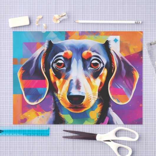Papier Mousseline Dachshund Abstrait (Artisanat)